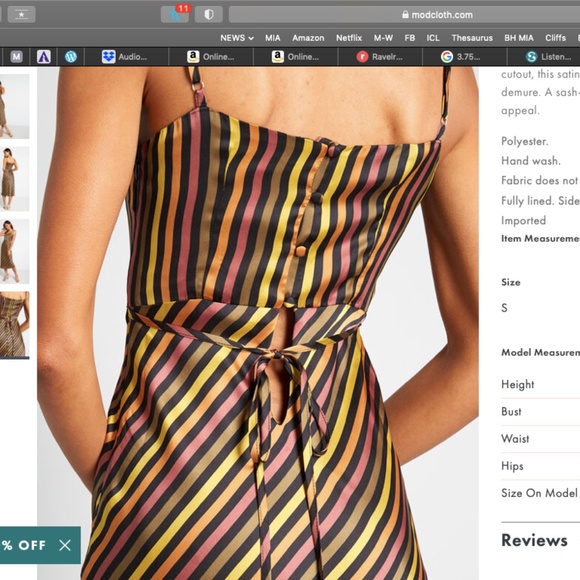 COPY - Modcloth Stripe your Fancy slip dress MED - Picture 2 of 5